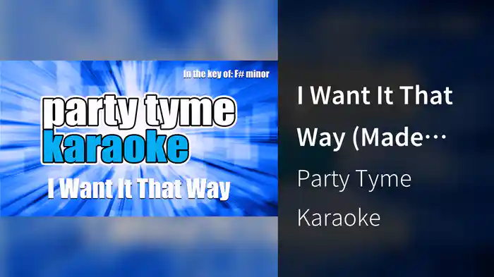 I Want It That Way (Made Popular By Backstreet Boys) [Karaoke Version]