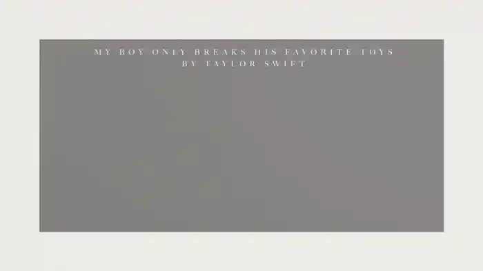 My Boy Only Breaks His Favorite Toys (Lyric Video)