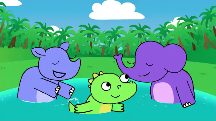 Rinoceronte, Elefante e Coccodrillo