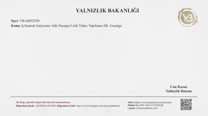 İyileşmek İstiyorum (Lyric Video)