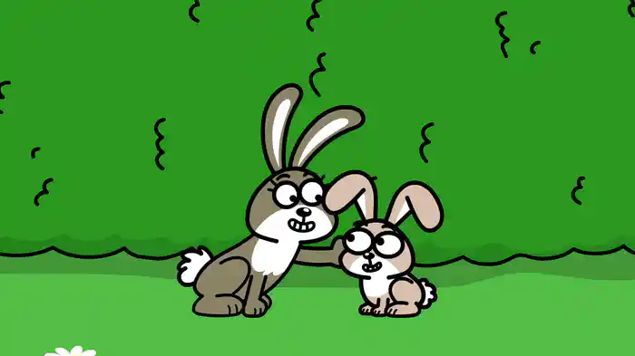 The little Rabbit is hiding