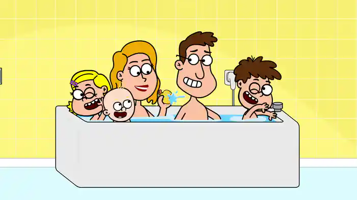 わーい おふろに はいる