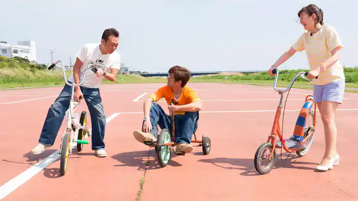 小田原で超接戦!自転車ハンデ対決