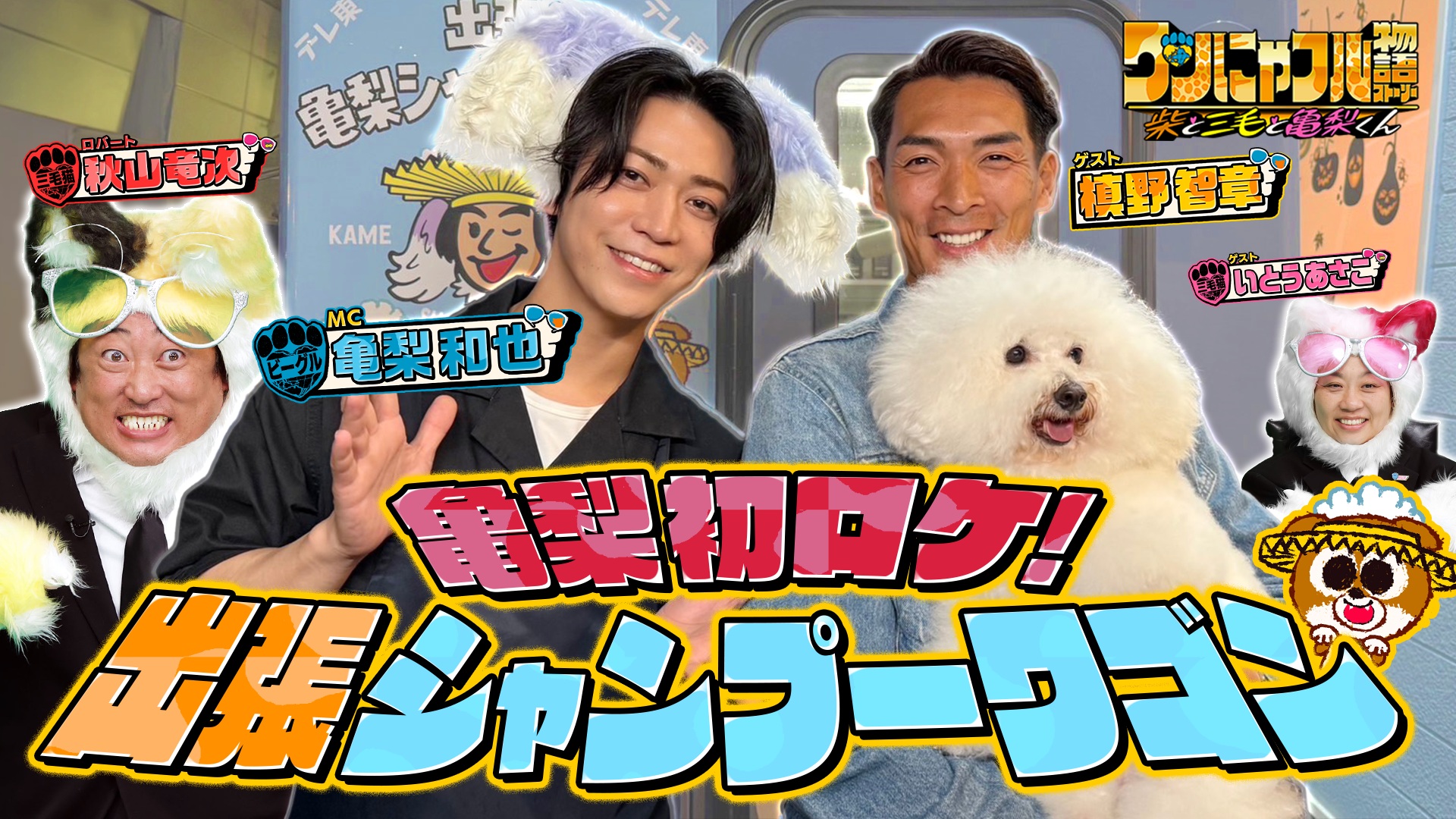 MC：亀梨和也！日本初！美濃柴犬出産＆保護猫50匹馬24頭の大家族