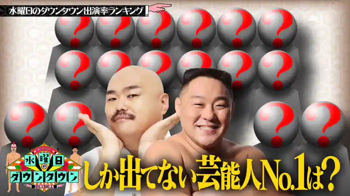#409 水曜日のダウンタウン出演率ランキング