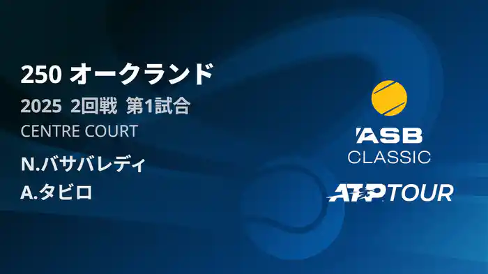 250 オークランド 男子シングルス2回戦 N.バサバレディ VS A.タビロ フルマッチ [ATPツアー 2025]