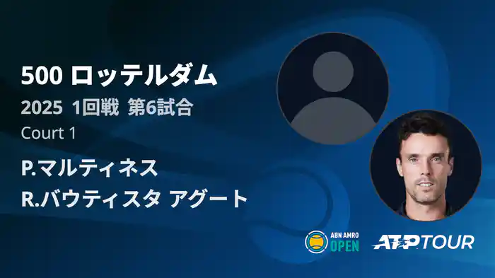 500 ロッテルダム 男子シングルス1回戦 P.マルティネス VS R.バウティスタ アグート フルマッチ [ATPツアー 2025]