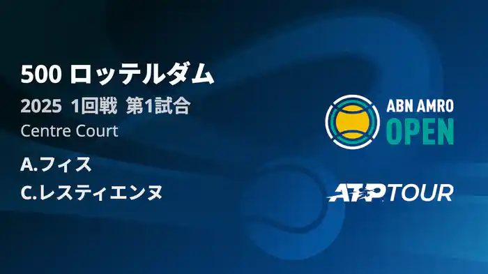 500 ロッテルダム 男子シングルス2回戦 A.フィスVS C.レスティエンヌ フルマッチ [ATPツアー 2025]