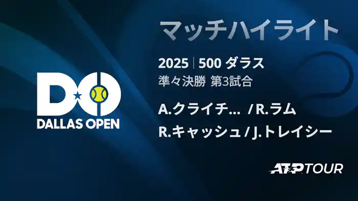 500 ダラス 男子ダブルス準々決勝 A.クライチェク/R.ラム VS R.キャッシュ/J.トレイシー マッチハイライト [ATPツアー 2025]
