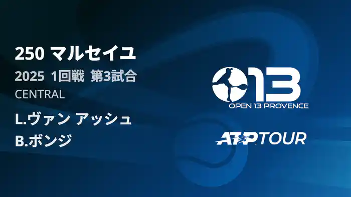 250 マルセイユ 男子シングルス1回戦 L.ヴァン アッシュ VS B.ボンジ フルマッチ [ATPツアー 2025]