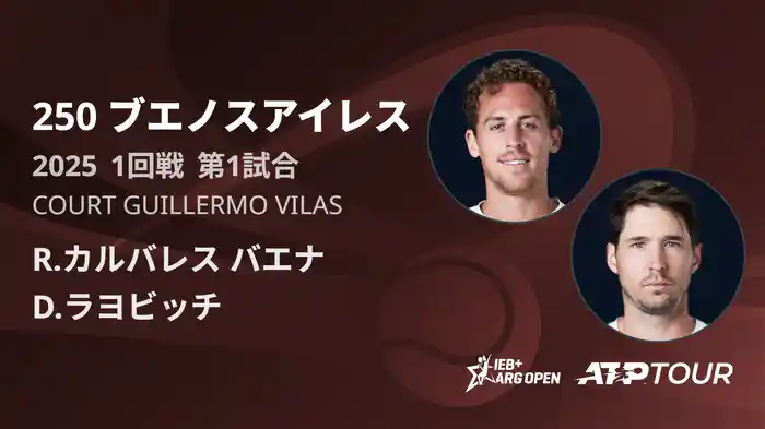 250 ブエノスアイレス 男子シングルス1回戦 R.カルバレス バエナ VS D.ラヨビッチ フルマッチ [ATPツアー 2025]