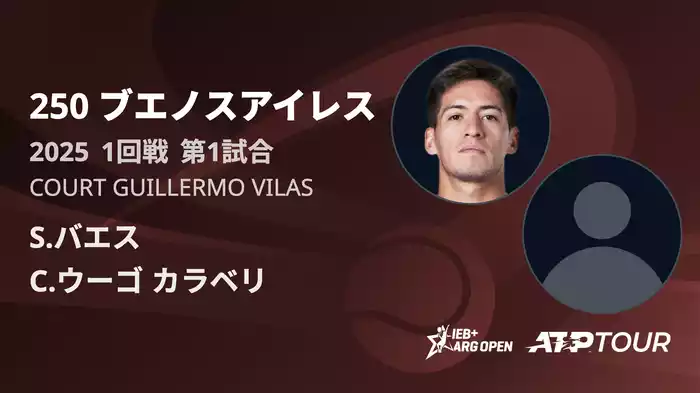 250 ブエノスアイレス Court Guillermo Vilas 1回戦 第1試合 [ATPツアー 2025]