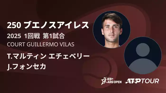 250 ブエノスアイレス Court Guillermo Vilas 1回戦 第1試合 [ATPツアー 2025]