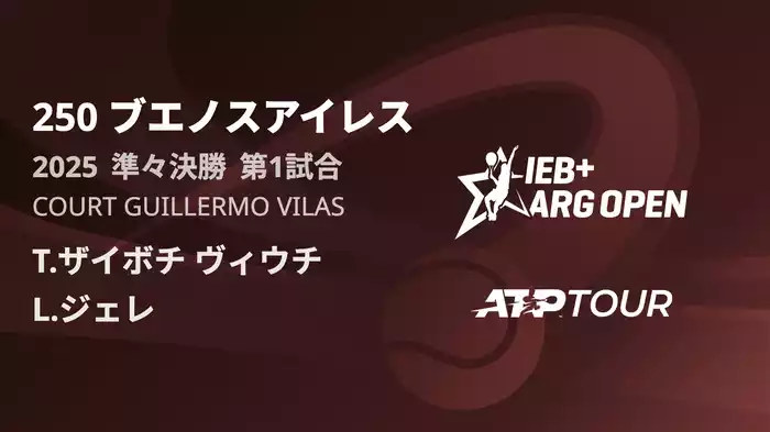 250 ブエノスアイレス Court Guillermo Vilas 準々決勝 第1試合 [ATPツアー 2025]