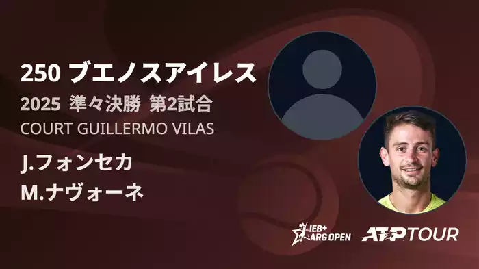 250 ブエノスアイレス Court Guillermo Vilas 準々決勝 第2試合 [ATPツアー 2025]