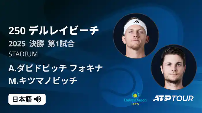 250 デルレイビーチ 男子シングルス決勝 A.ダビドビッチ フォキナ VS M.キツマノビッチ フルマッチ [ATPツアー 2025]