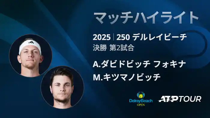 250 デルレイビーチ 男子シングルス決勝 A.ダビドビッチ フォキナ VS M.キツマノビッチ マッチハイライト [ATPツアー 2025]
