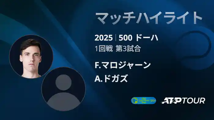 500 ドーハ 男子シングルス1回戦 F.マロジャーン VS A.ドガズ マッチハイライト [ATPツアー 2025]