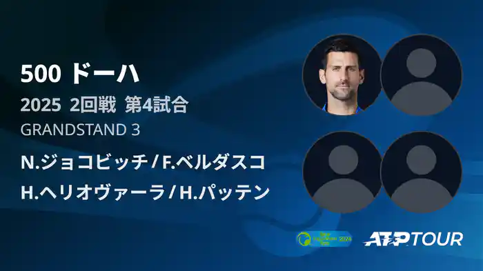 500 ドーハ 男子ダブルス2回戦 N.ジョコビッチ/F.ベルダスコ VS H.ヘリオヴァーラ/H.パッテン フルマッチ [ATPツアー 2025]