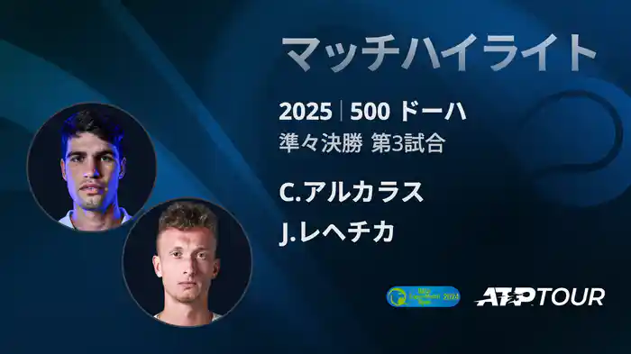 500 ドーハ 男子シングルス準々決勝 C.アルカラス VS J.レヘチカ マッチハイライト [ATPツアー 2025]