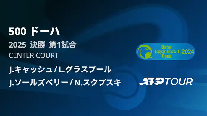 500 ドーハ 男子ダブルス決勝 J.キャッシュ/L.グラスプール VS J.ソールズベリー/N.スクプスキ フルマッチ [ATPツアー 2025]
