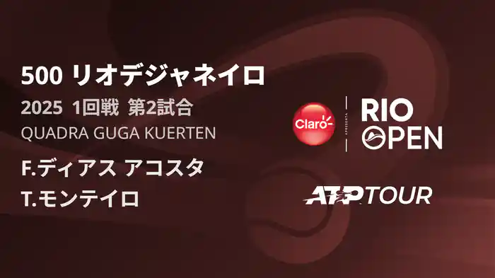 500 リオデジャネイロ 男子シングルス1回戦 F.ディアス アコスタ VS T.モンテイロ フルマッチ [ATPツアー 2025]