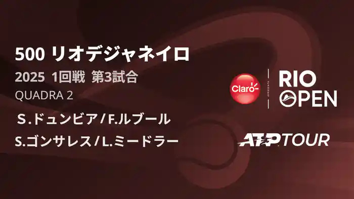 500 リオデジャネイロ 男子ダブルス1回戦 Ｓ.ドュンビア/F.ルブール VS S.ゴンサレス/L.ミードラー フルマッチ [ATPツアー 2025]