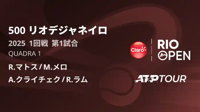500 リオデジャネイロ 男子ダブルス2回戦 R.マトス/M.メロ VS A.クライチェク/R.ラム フルマッチ [ATPツアー 2025]