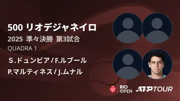 500 リオデジャネイロ 男子ダブルス準々決勝 Ｓ.ドュンビア/F.ルブール VS P.マルティネス/J.ムナル フルマッチ [ATPツアー 2025]