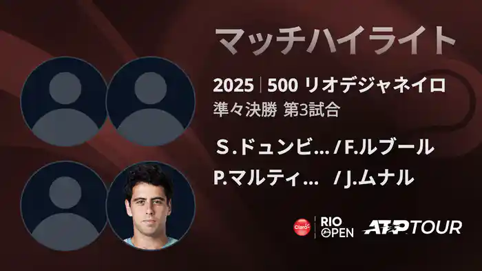 500 リオデジャネイロ 男子ダブルス準々決勝 Ｓ.ドュンビア/F.ルブール VS P.マルティネス/J.ムナル マッチハイライト [ATPツアー 2025]