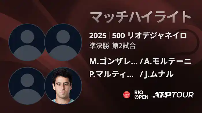 500 リオデジャネイロ 男子ダブルス準決勝 M.ゴンザレス/A.モルテーニ VS P.マルティネス/J.ムナル マッチハイライト [ATPツアー 2025]