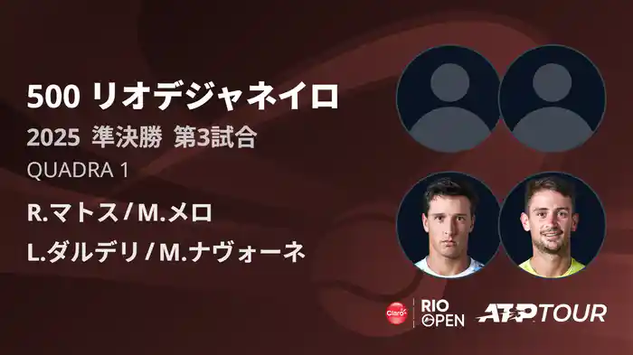 500 リオデジャネイロ 男子ダブルス準決勝 R.マトス/M.メロ VS L.ダルデリ/M.ナヴォーネ フルマッチ [ATPツアー 2025]