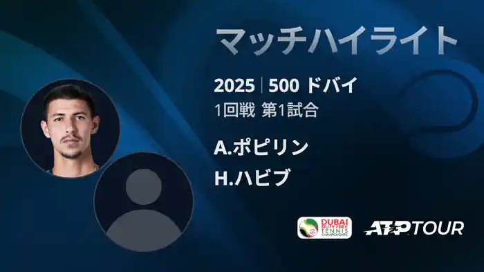500 ドバイ 男子シングルス1回戦 A.ポピリン VS H.ハビブ マッチハイライト [ATPツアー 2025]
