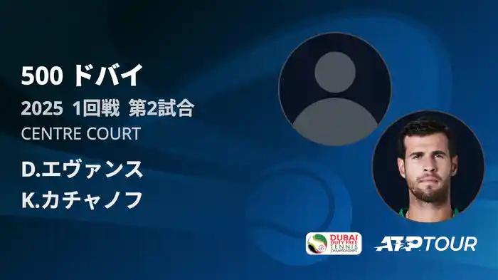 500 ドバイ 男子シングルス1回戦 D.エヴァンス VS K.カチャノフ フルマッチ [ATPツアー 2025]