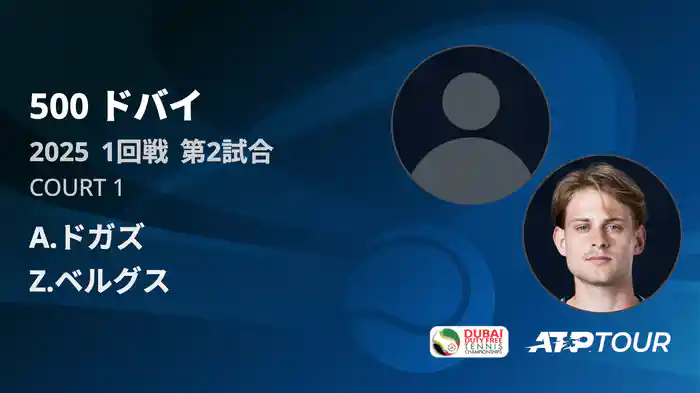 500 ドバイ 男子シングルス1回戦 A.ドガズ VS Z.ベルグス フルマッチ [ATPツアー 2025]