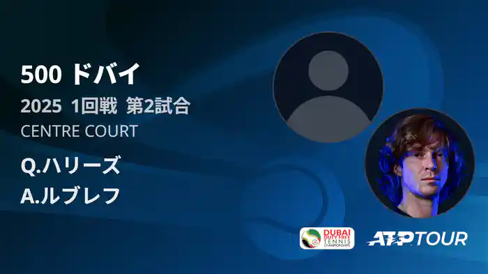 500 ドバイ 男子シングルス1回戦 Q.ハリーズ VS A.ルブレフ フルマッチ [ATPツアー 2025]