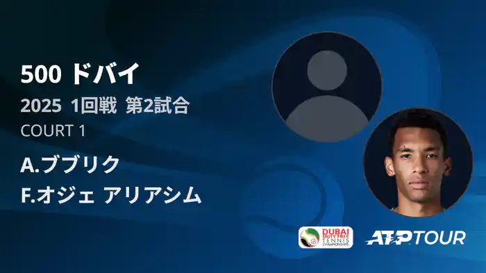 500 ドバイ 男子シングルス1回戦 A.ブブリク VS F.オジェ アリアシム フルマッチ [ATPツアー 2025]