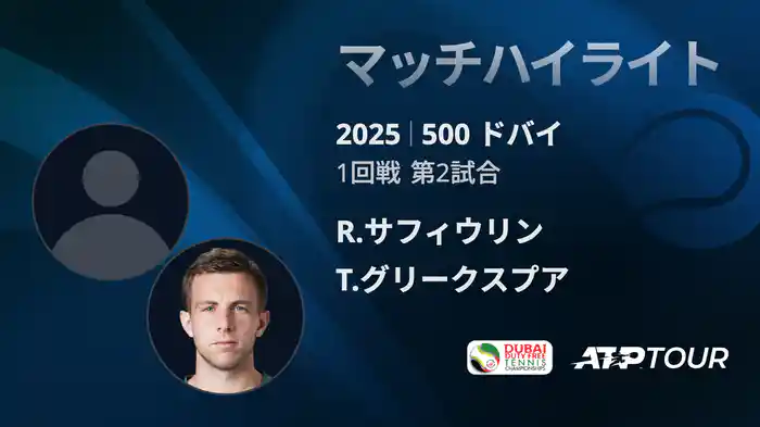 500 ドバイ 男子シングルス1回戦 R.サフィウリン VS T.グリークスプア マッチハイライト [ATPツアー 2025]