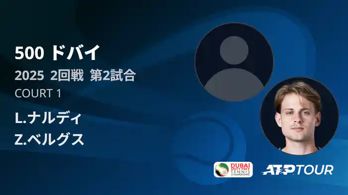500 ドバイ 男子シングルス2回戦 L.ナルディ VS Z.ベルグス フルマッチ [ATPツアー 2025]