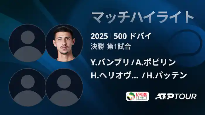 500 ドバイ 男子ダブルス決勝 Y.バンブリ/A.ポピリン VS H.ヘリオヴァーラ/H.パッテン マッチハイライト [ATPツアー 2025]
