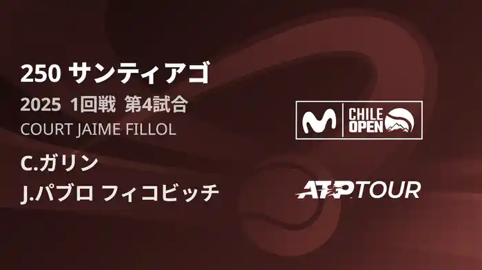 250 サンティアゴ 男子シングルス1回戦 C.ガリン VS J.パブロ フィコビッチ フルマッチ [ATPツアー 2025]