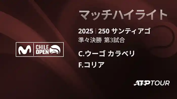250 サンティアゴ 男子シングルス準々決勝 C.ウーゴ カラベリ VS F.コリア マッチハイライト [ATPツアー 2025]