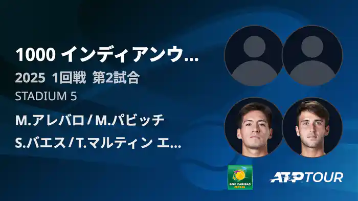 1000インディアンウェルズ 男子ダブルス1回戦 M.アレバロ/M.パビッチ VS S.バエス/T.マルティン エチェベリー フルマッチ [ATPツアー 2025]