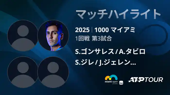 1000 マイアミ 男子ダブルス1回戦 S.ゴンサレス/A.タビロ VS S.ジレ/J.ジェレンスキ マッチハイライト [ATPツアー 2025]
