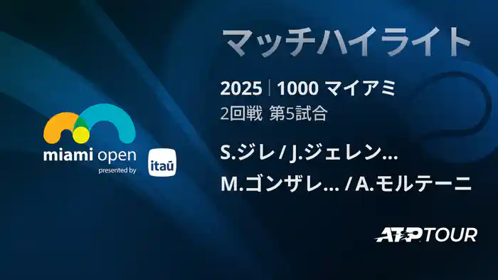 1000 マイアミ 男子ダブルス2回戦 S.ジレ/J.ジェレンスキ VS M.ゴンザレス/A.モルテーニ マッチハイライト [ATPツアー 2025]