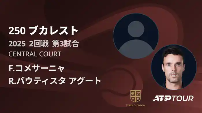 250 ブカレスト 男子シングルス2回戦 F.コメサーニャ VS R.バウティスタ アグート フルマッチ [ATPツアー 2025]