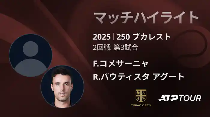 250 ブカレスト 男子シングルス2回戦 F.コメサーニャ VS R.バウティスタ アグート マッチハイライト [ATPツアー 2025]