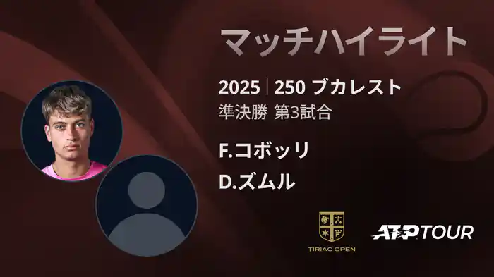 250 ブカレスト 男子シングルス準決勝 F.コボッリ vs D.ズムル マッチハイライト [ATPツアー 2025]