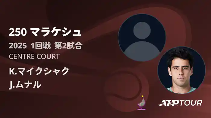 250 マラケシュ 男子シングルス1回戦 K.マイクシャク VS J.ムナル フルマッチ [ATPツアー 2025]