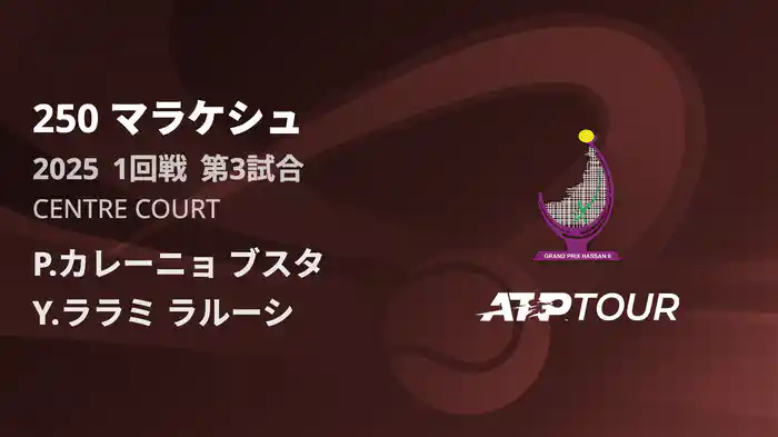 250 マラケシュ 男子シングルス1回戦 P.カレーニョ ブスタ VS Y.ララミ ラルーシ フルマッチ [ATPツアー 2025]